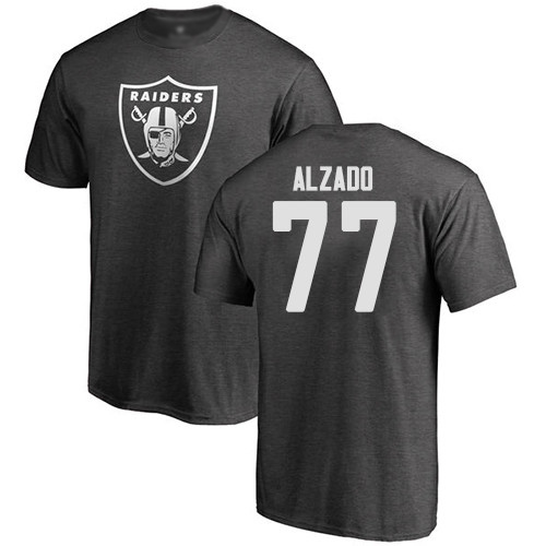 Men Oakland Raiders Ash Lyle Alzado One Color NFL Football #77 T Shirt->nfl t-shirts->Sports Accessory